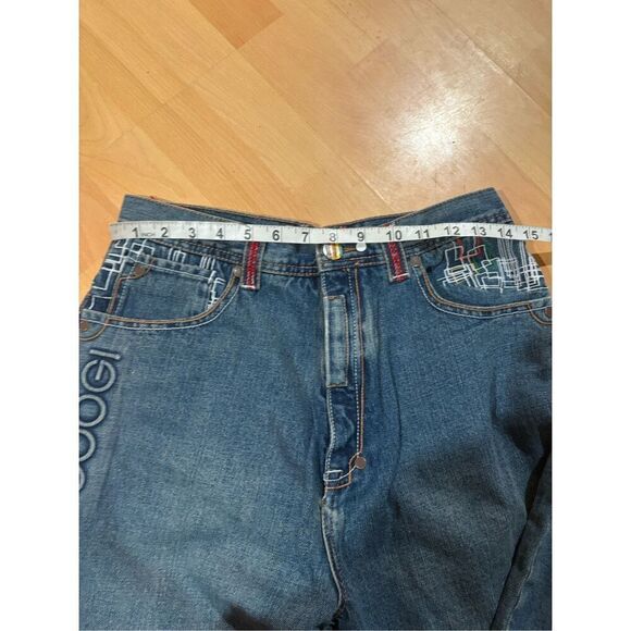 Vintage Coogi Y2K Wide Leg Embroidered Pocket Denim Blue Jeans size 20 - Picture 11 of 14